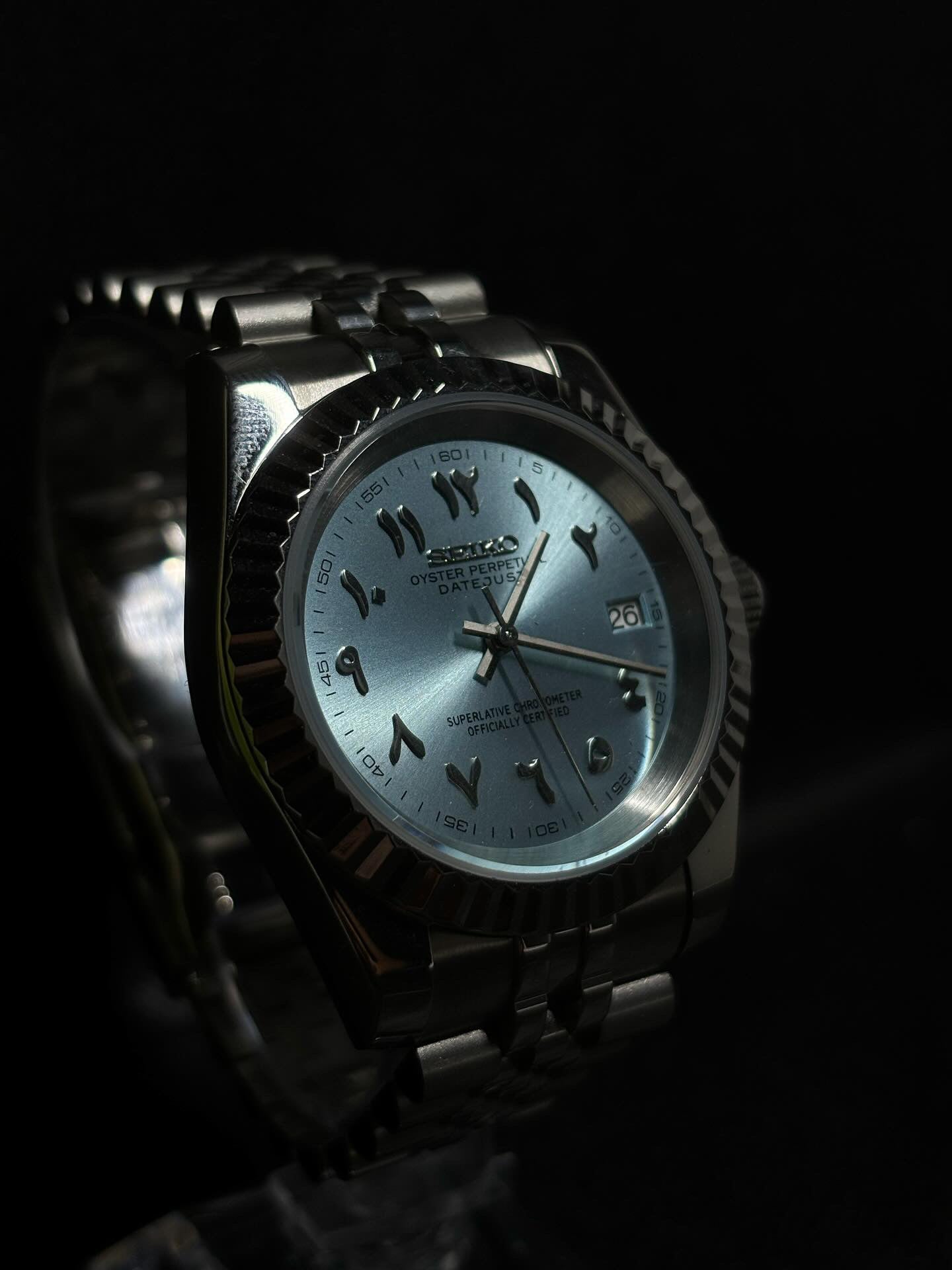 Arabic Grey Blue Dial