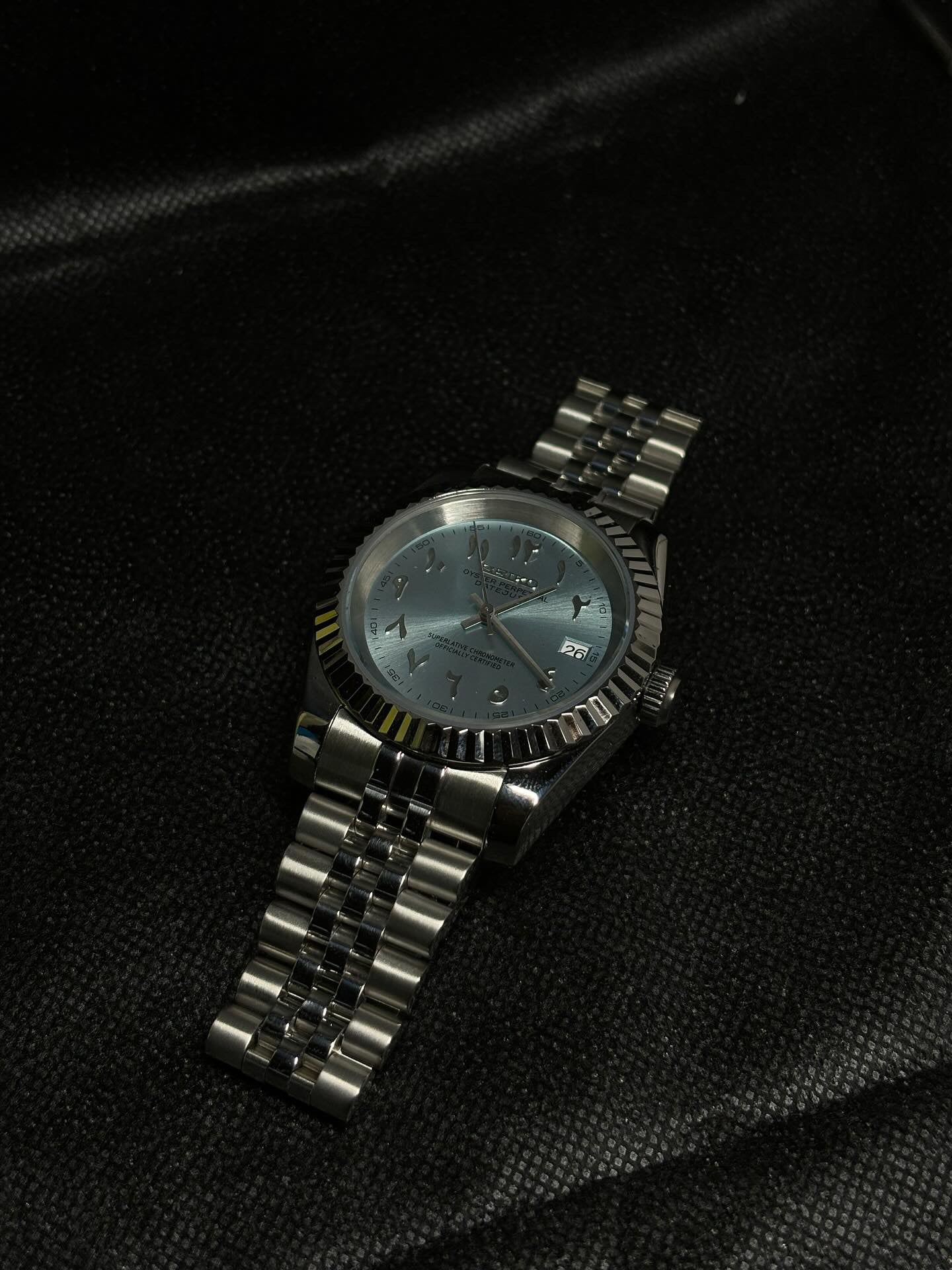 Arabic Grey Blue Dial