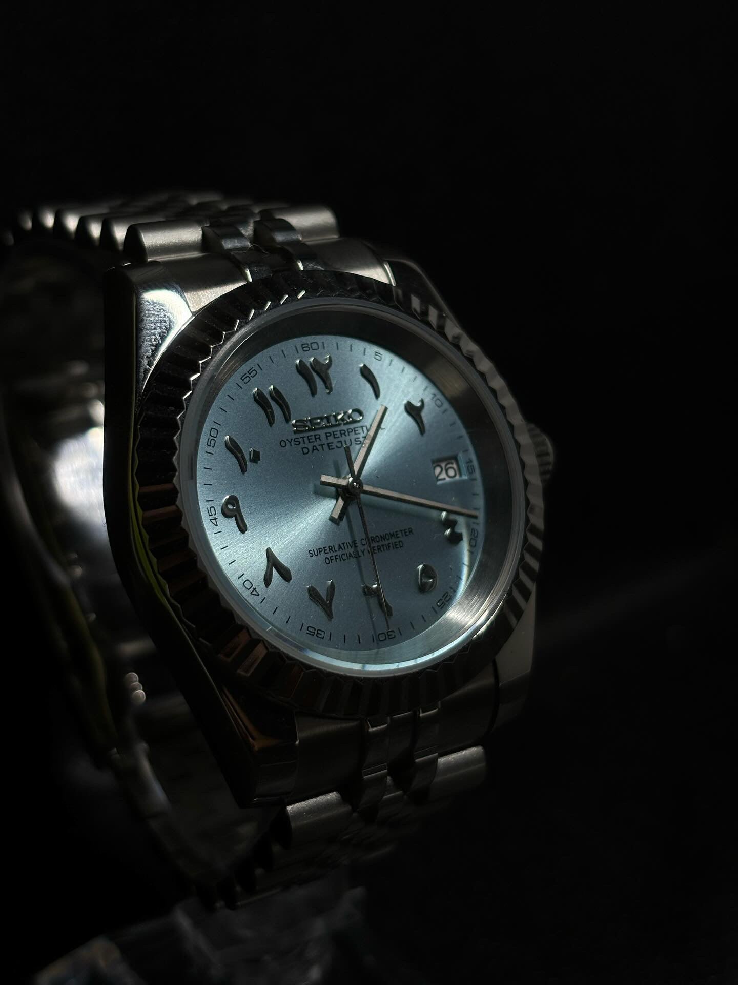 Arabic Grey Blue Dial