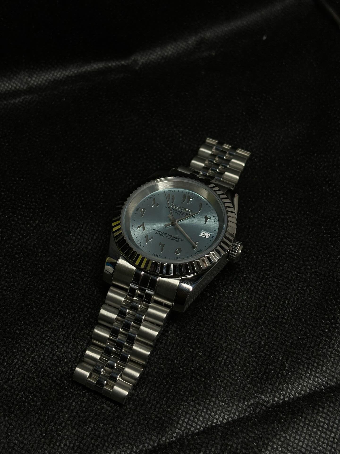 Arabic Grey Blue Dial