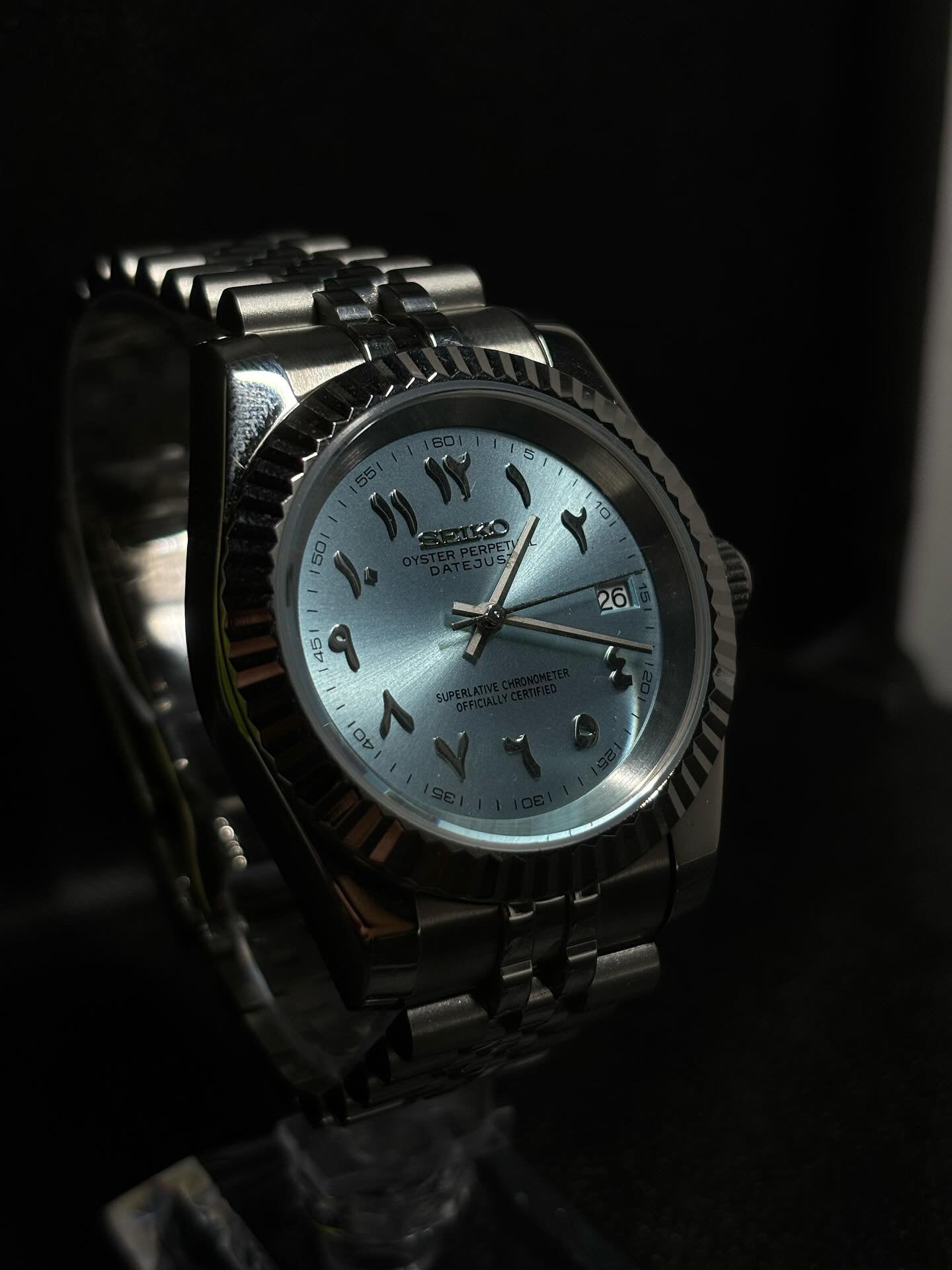 Arabic Grey Blue Dial